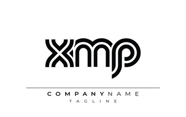 XMP Creative Unique Modern Letter Logo Design. Stylized logo featuring a unique letter design, presenting abstract minimalist aesthetics and modern appeal.