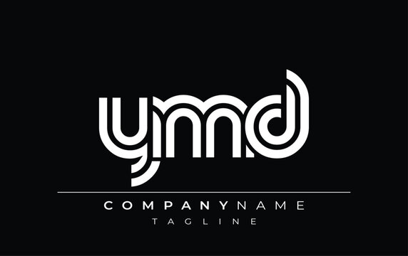 YMD Creative Unique Modern Letter Logo Design. Stylized logo featuring a unique letter design, presenting abstract minimalist aesthetics and modern appeal.