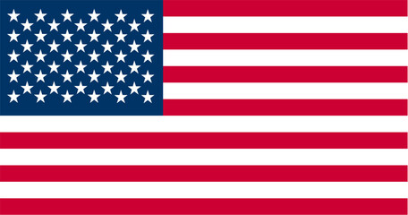 United states flag with red stripes and white stars on blue field