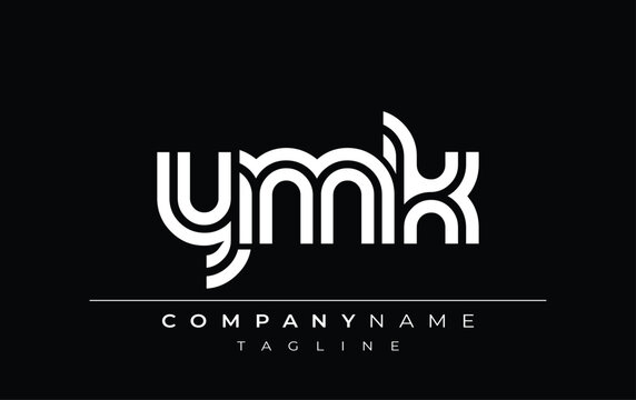YMK Creative Unique Modern Letter Logo Design. Stylized logo featuring a unique letter design, presenting abstract minimalist aesthetics and modern appeal.