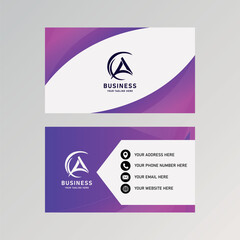 Vector Curved Purple Business Card