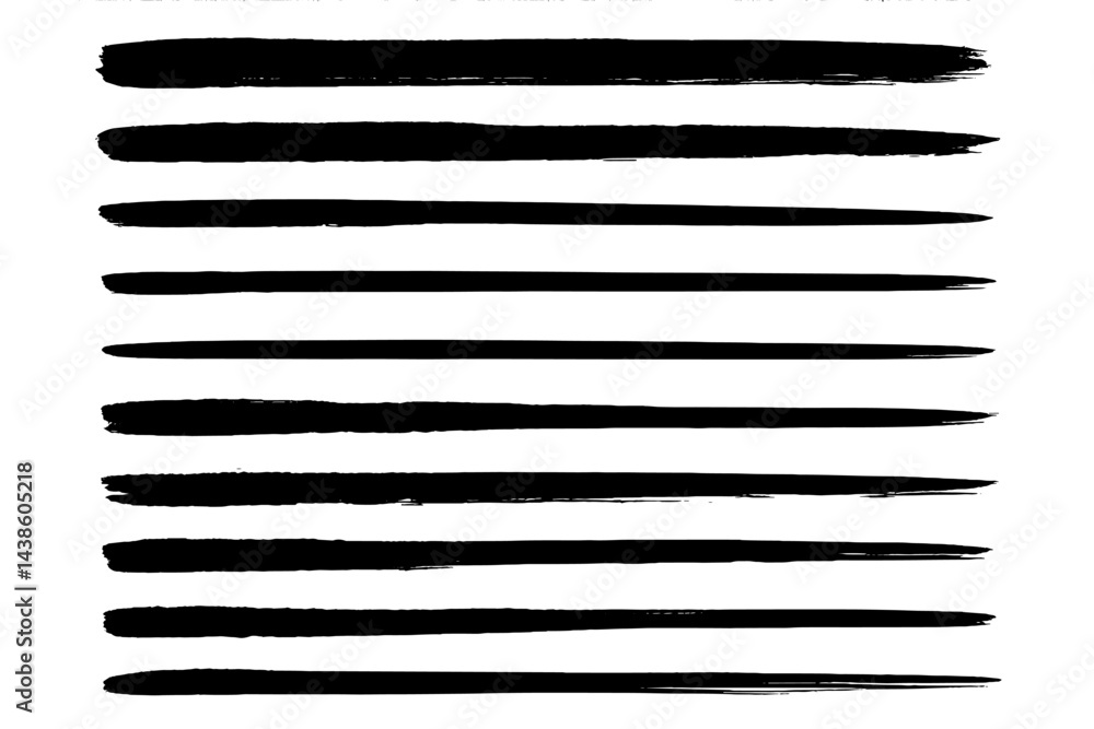 Aufkleber strong black brushstrokes create an artistic design on a clean white background in a minimalist styl