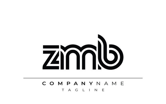 ZMB Creative Unique Modern Letter Logo Design. Stylized logo featuring a unique letter design, presenting abstract minimalist aesthetics and modern appeal.