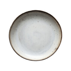 Ceramic Minimalist Plate Crisp Image With  isolated on a transparent background