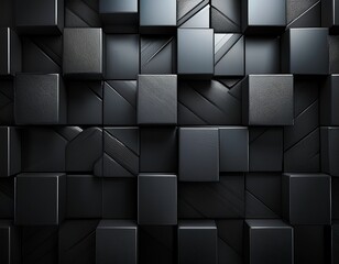 Obraz premium dynamic black cubes come together to form a unique abstract pattern that highlights modern design