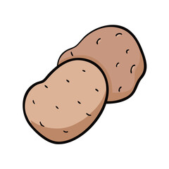 Isolated raw potatoes vector illustration for cooking recipes and food ingredient concepts