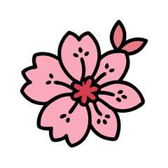 Download beautiful japanese cherry blossom sakura flower vector illustration clip art free image