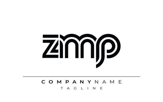ZMP Creative Unique Modern Letter Logo Design. Stylized logo featuring a unique letter design, presenting abstract minimalist aesthetics and modern appeal.