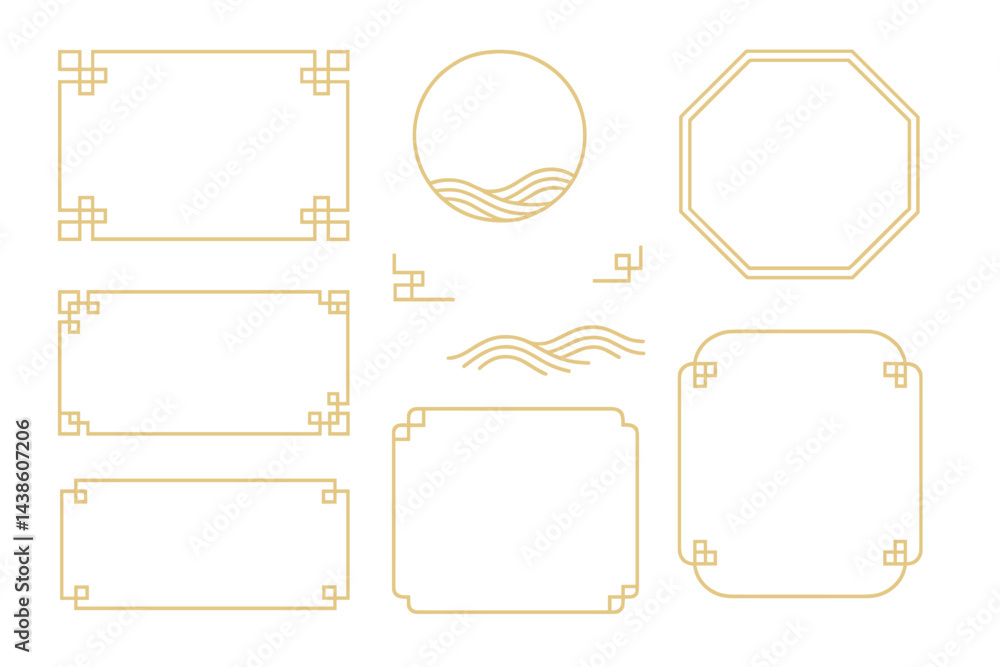 Aufkleber elegant geometric frames for graphic design projects featuring various shapes and lines