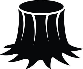 simple tree stump vector