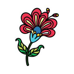 Floral vector art flower design decorative flower with leaves flower illustration flower drawing art design