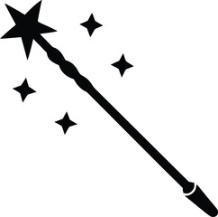 simple wizard wand with stars
