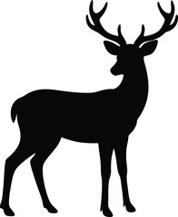 single deer with antlers silhouette
