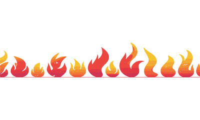 Design a modern flat vector illustration featuring of stylized flame icons, easily editable 