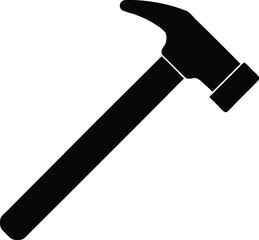 single hammer icon in flat style