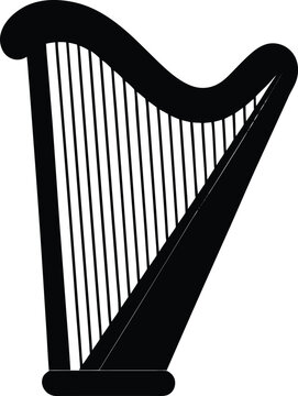 recommend clip art: single harp instrument silhouette