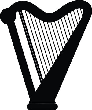recommend clip art: single harp instrument silhouette