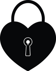 single heart lock with key