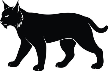 single lynx silhouette walking