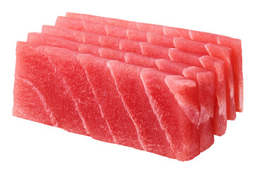 raw Tuna, fish isolated on white background, full depth of field