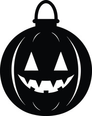 single pumpkin with spooky grin