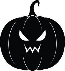 single pumpkin with spooky grin