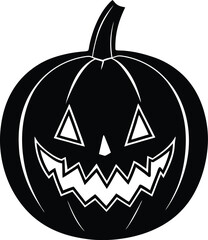 single pumpkin with spooky grin