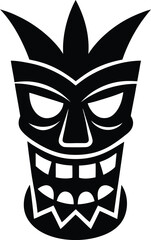 single tiki mask illustration