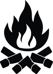 vector campfire with marshmallow sticks