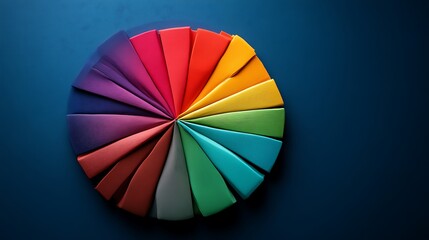 Colorful textured segments form a circular spectrum