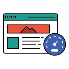 Speed Optimization Vector Icon Showing Web Development for Performance Boost and SEO-Friendly Site Design
