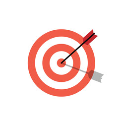 Target Icon with Bullseye and Arrow for Goal Setting and Achievement