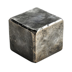 Natural Pyrite Cube Placed Flat Crisp Image  isolated on a transparent backgroun