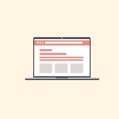 Website Icon with Laptop and Browser for Online Presence