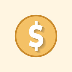 Finance Icon with Dollar Sign for Profit and Budget Management