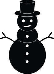 vector snowman with hat