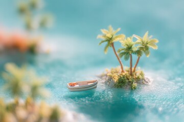 Obraz premium Miniature Tropical Island Paradise