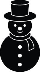 vector snowman with hat