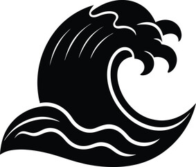 vector wave crashing icon 