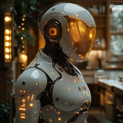 Fototapeta premium Futuristic AI Assistant in Modern Smart Home