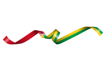 Set of flag ribbon with colors of Guinea-Bissau for independence day celebration decoration