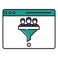 Traffic Conversion Vector Icon Showing Lead Generation, Digital Advertising, and Conversion Rate Optimization