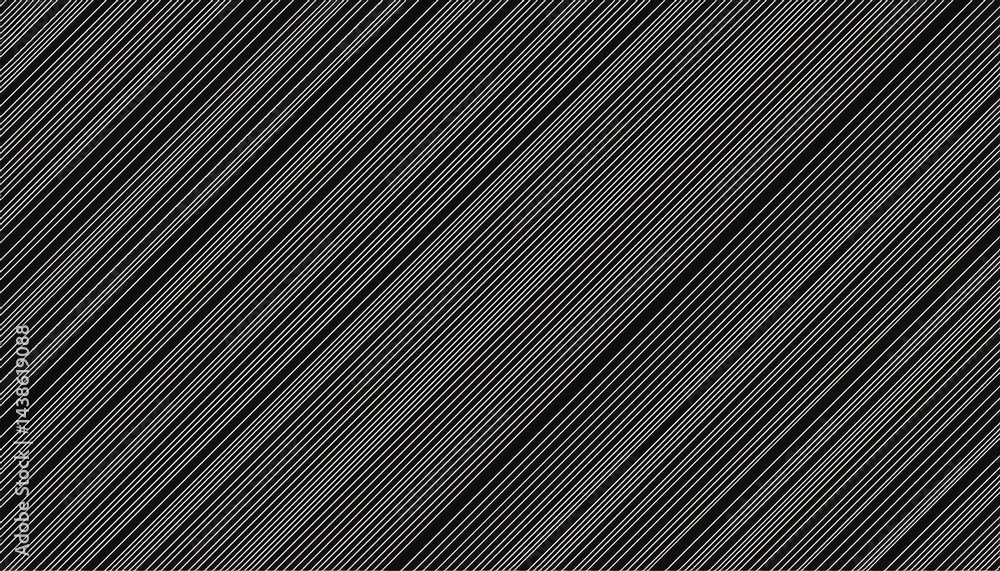 Poster white thin lines diagonal texture striped pattern seamless with black background