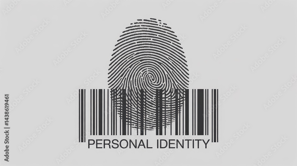 Poster identity symbol: a striking, artistic visualization that seamlessly integrates a fingerprint with a 