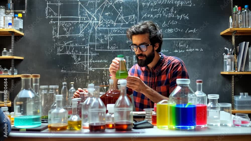 Poster diverse students engage in hands-on mathematics and experimentation in a laboratory setting, mathema