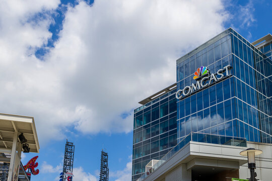 The Comcast building at The Battery at Truist Park  in Atlanta Georgia USA
