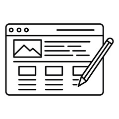 Content Optimization Vector Icon Illustrating Online Content Management for SEO and Digital Visibility Growth