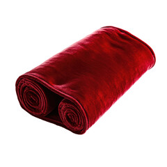 Rolled Velvet Fabric Placed On Surface  isolated on a transparent background