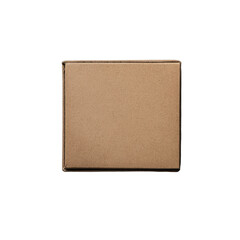 Cardboard box placed on a plain background ready for shipping or storage in a minimalist workspace