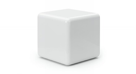 White cube object on white background